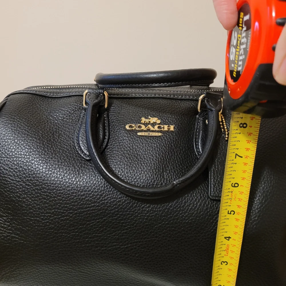 Coach Rowan Large Satchel Bag Black CV960 Black/Gold - Picture 12 of 14